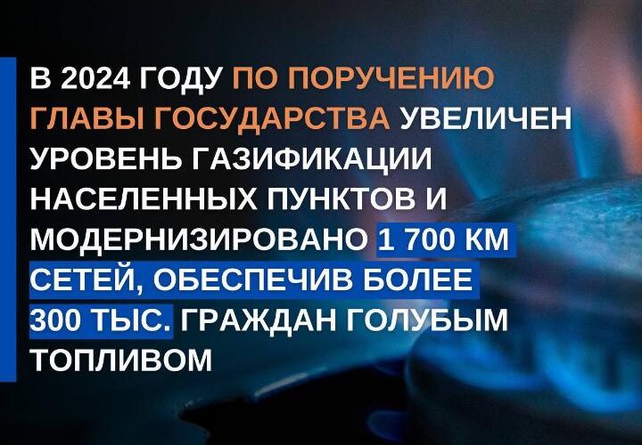 В 2025 году 12 миллионов 400 тысяч человек будут обеспечены газом