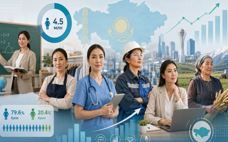 Более 4,5 млн женщин участвуют в экономической деятельности Казахстана